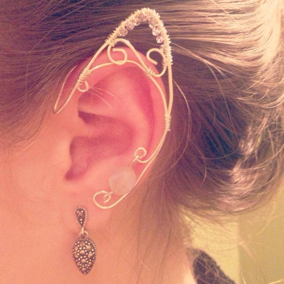 Individual elf ear cuff wire wrapped in silver by ElysianPearl