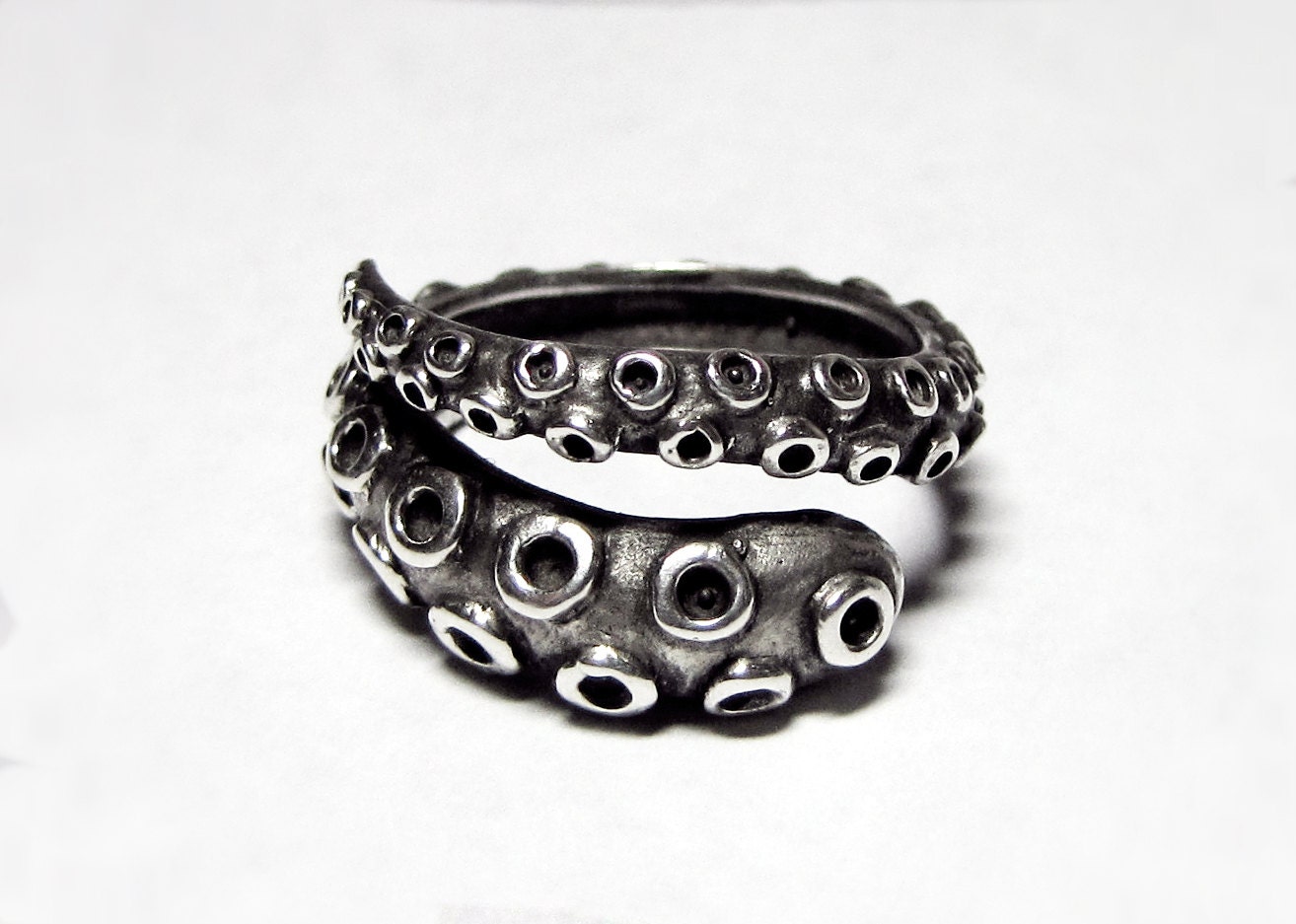 Sterling Silver Octopus Tentacle Wrap Ring