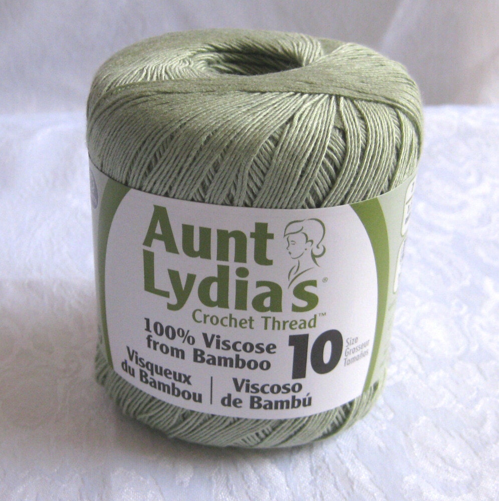 Aunt Lydias Bamboo Thread ZEN GREEN size 10 crochet by crochetgal