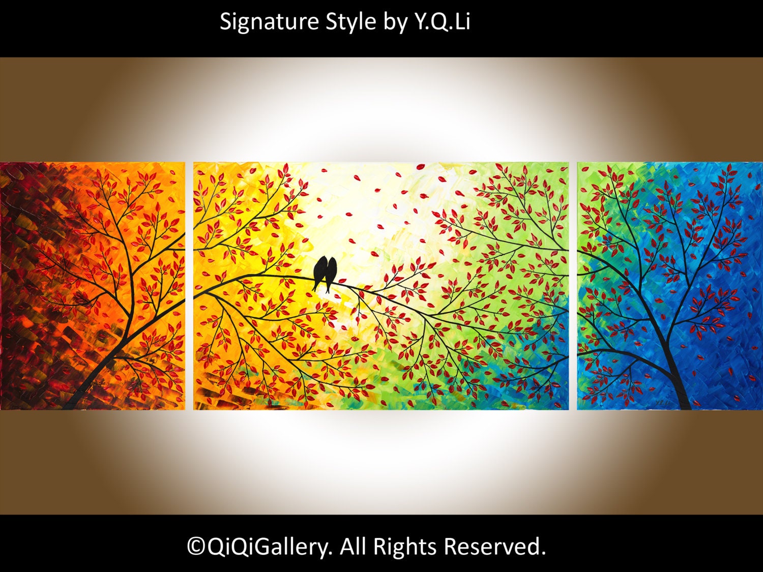 Hold for Tammy -72" Original Huge Abstract Impasto Landscape Painting Canvas Romantic Painting" Over the Rainbow" qiqigallery