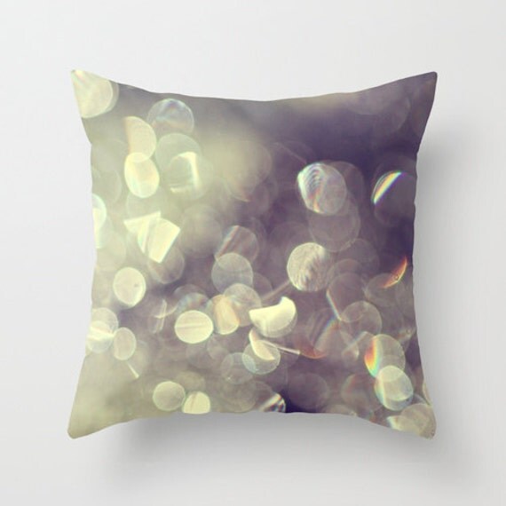 Items similar to Silver Purple Decorative Pillow Cover, pastel abstract bokeh throw pillow cover ...
