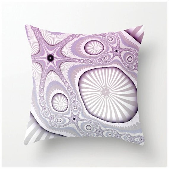 Decorative Throw Pillow Violet Fractal design by BonnieBruno