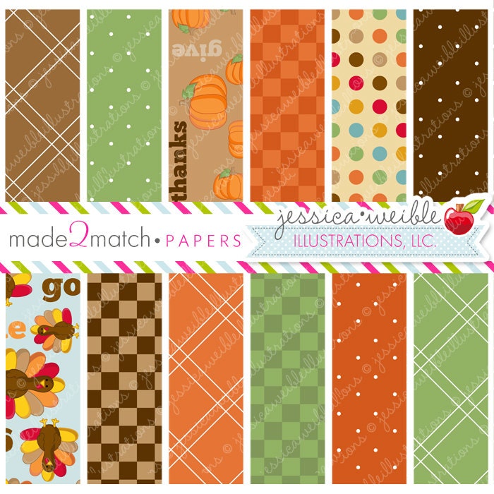 Pilgrim Kids Cute Digital Backgrounds - Commercial Use OK - Thanksgiving Papers, Thanksgiving Backgrounds Il_570xn