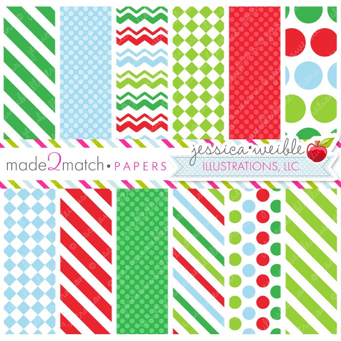 Lets Bake Christmas Cute Digital Papers Backgrounds for Commercial or Personal Use, Christmas Papers, Christmas Backgrounds Il_570xn