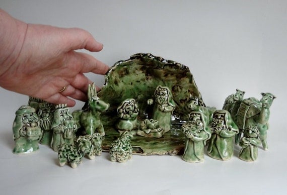 Nativity Set Ceramic Handmade Pottery by FlowerandPearlStudio