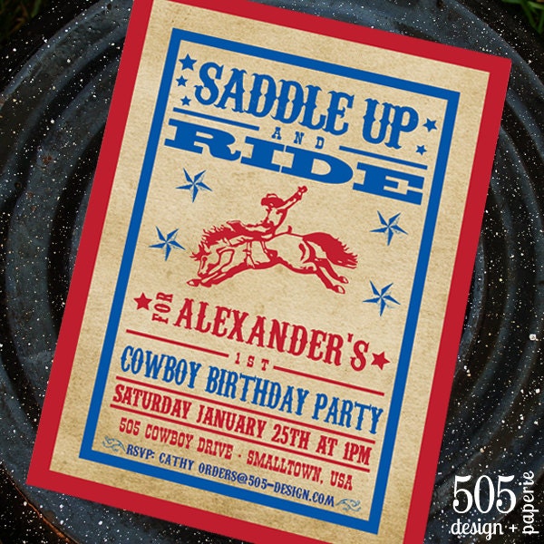 Western Cowboy Invitation - Western Cowboy Party by 505 Design Paperie Il_570xn