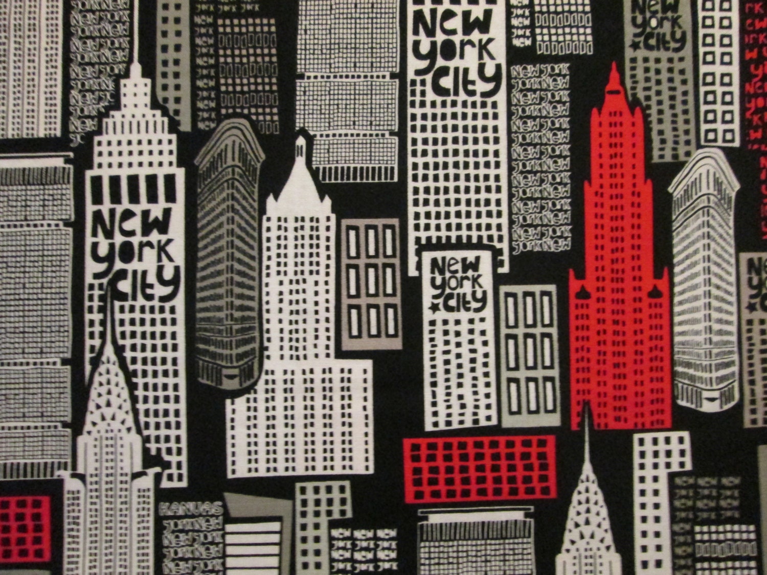 New York City Buildings NYC Cotton Fabric FQ or Custom by scizzors