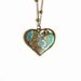 Felt Necklace Pendant shades of blue mint gold silk OOAK New