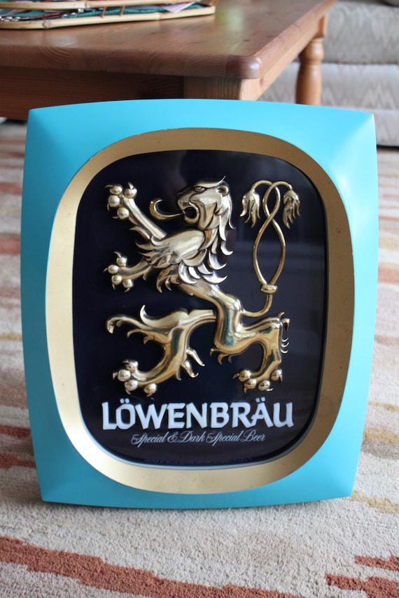 Vintage Light Up Beer Sign Lowenbrau Lighted Beer by CELESTESCHALL