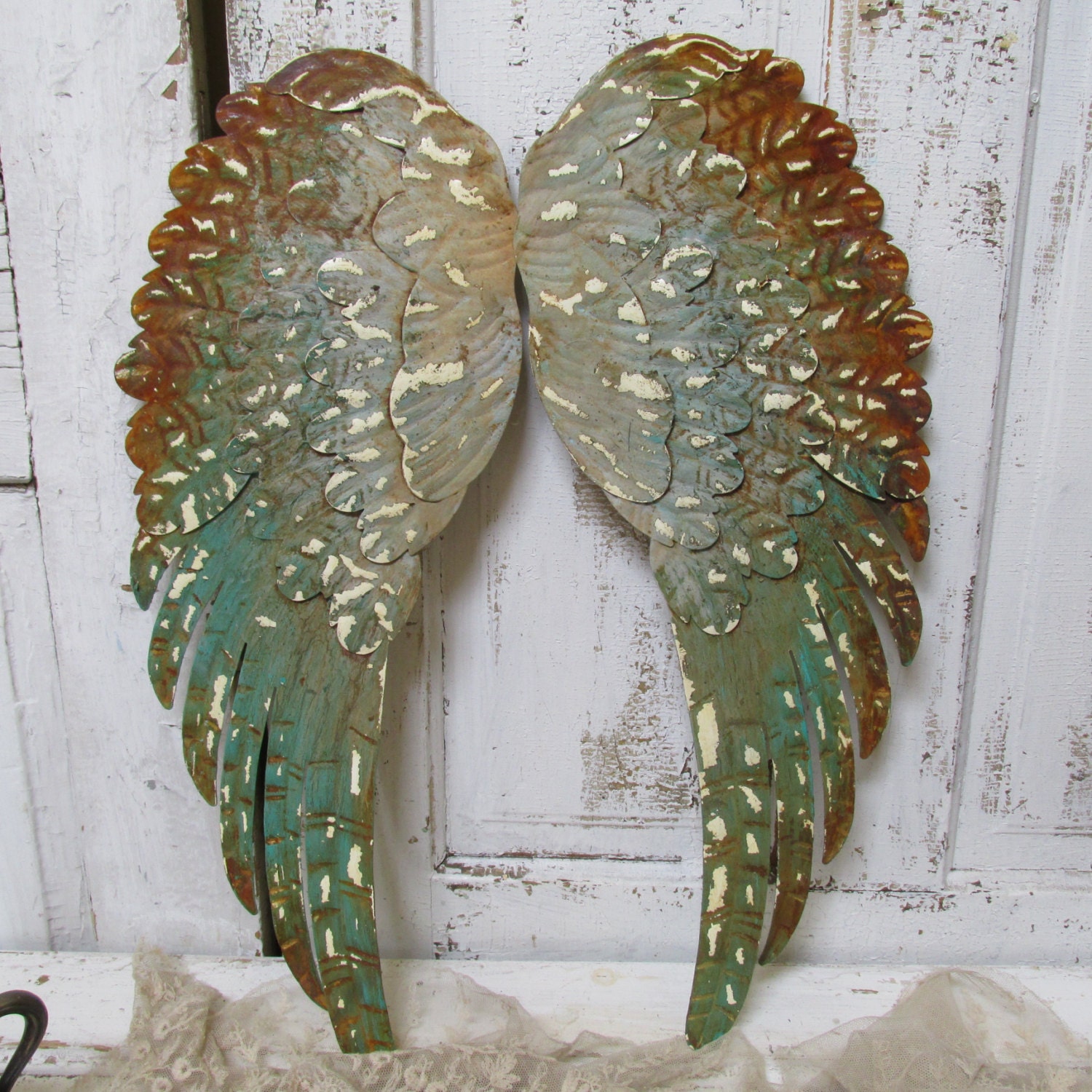 Large metal wings wall decor rusty distressed by AnitaSperoDesign