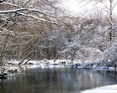 Winter River and Tree Photo Ice and Snow Fine Art Photography - ShawnElizaCreations