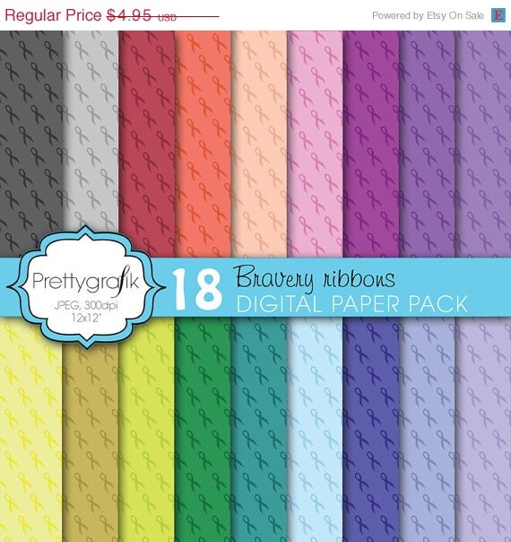 40% OFF SALE cancer ribbon digital paper, commercial use, scrapbook papers, background - PS606 Il_570xn