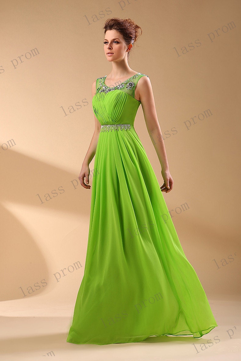 New chiffon prom dresses, mint dresses, long prom dresses,bridesmaid