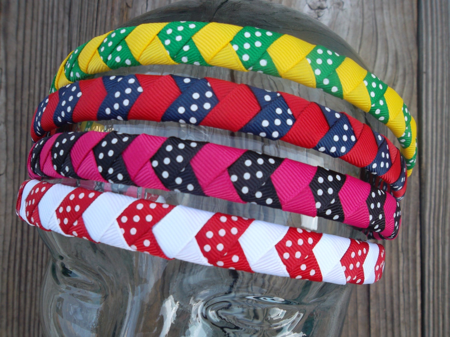 Chevron Braided Woven Headband Custom Colors Available - ransomletterhandmade