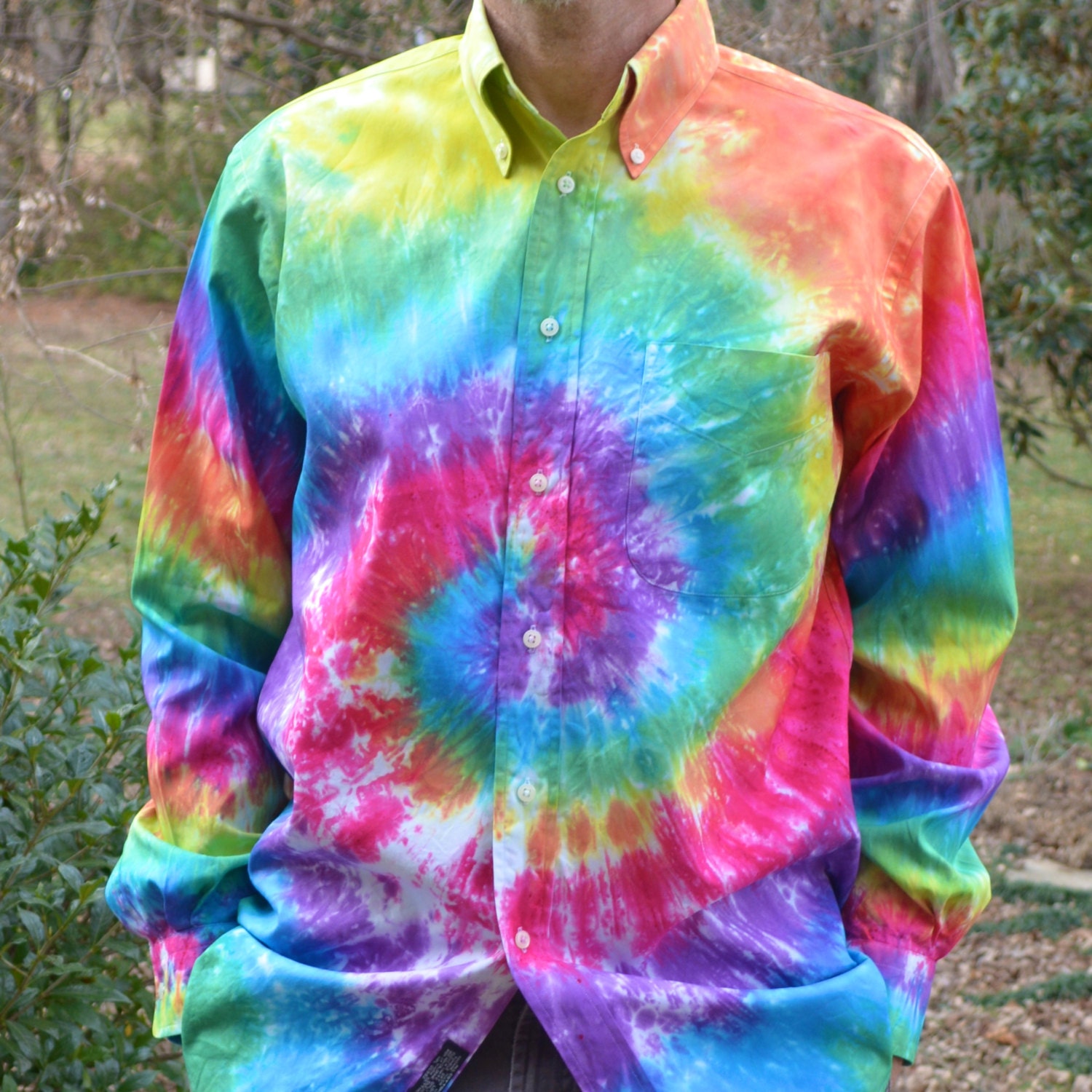 mens tie dye shirt button down