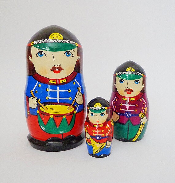 Items similar to Matryoshka wooden russian doll "Toy soldiers", baby