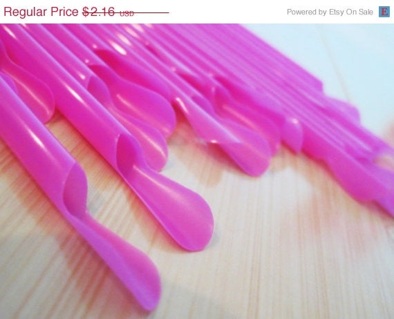 ON SALE 25 Hot Pink Spoon Straws Slushie, Icee, Milk Shake, Soda Float - ships less than 24 hours Il_570xn