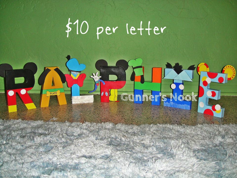 Mickey Mouse Clubhouse Character Letter Art by GunnersNook on Etsy