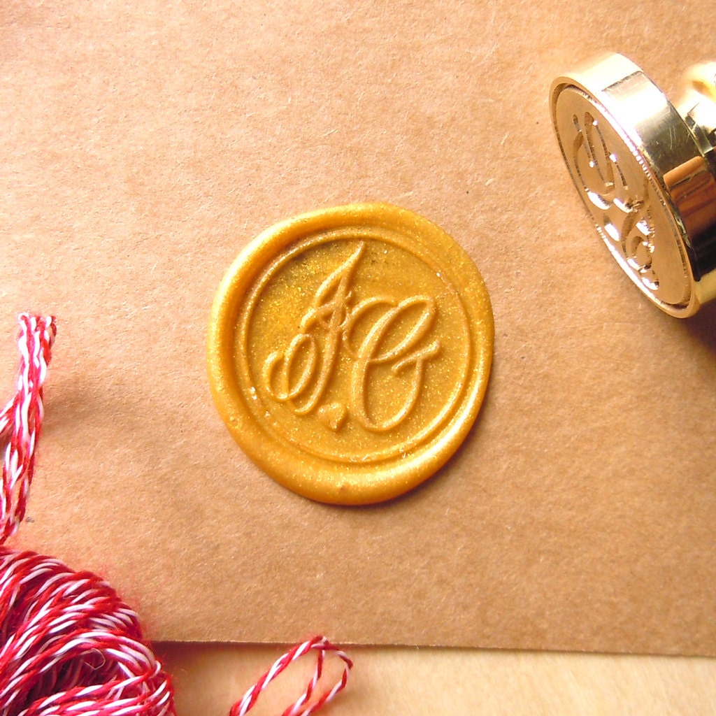 Two Initials Monogram Stamps Wax Seal Stamp Custom Order