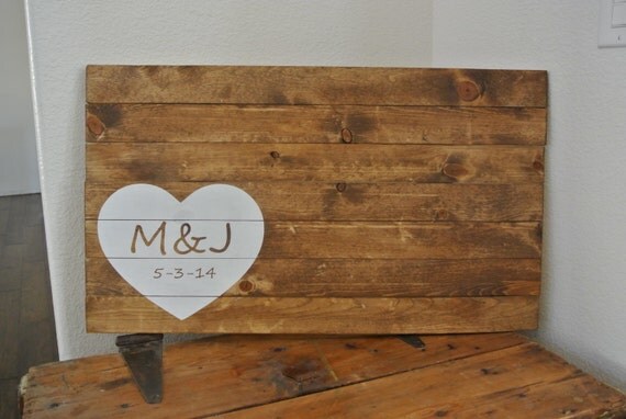 PERSONALIZED- Hand Painted Wood Sign, Wedding Guest Book Alternative