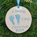 personalized baby's first Christmas ornament, baby feet