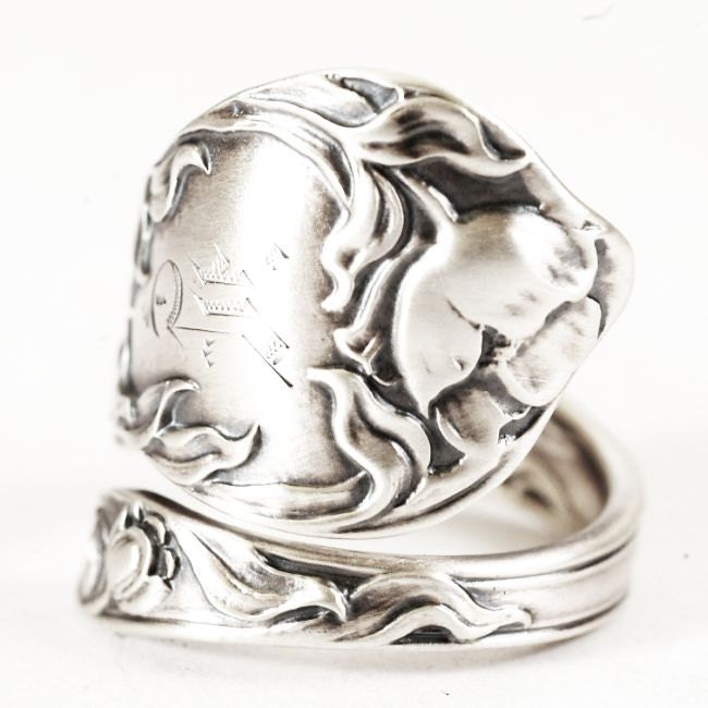 Tulip Spoon Ring in Art Nouveau Sterling Silver Repurposed Antique ...