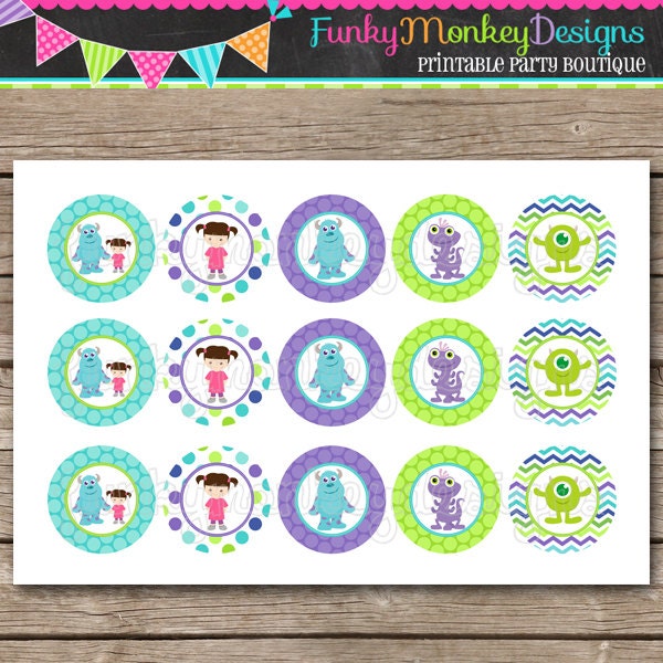 INSTANT DOWNLOAD Disney Monster Inc/High Inspired 4x6 Digital 1" Inch Bottle cap image/Digital Collage sheet Il_570xn