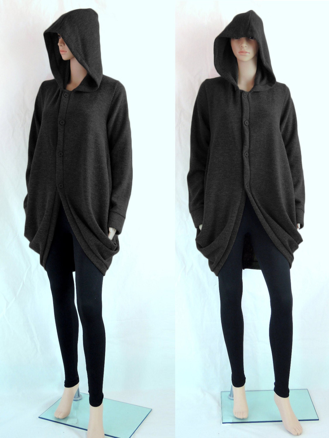 Womens Black Coat With Hood