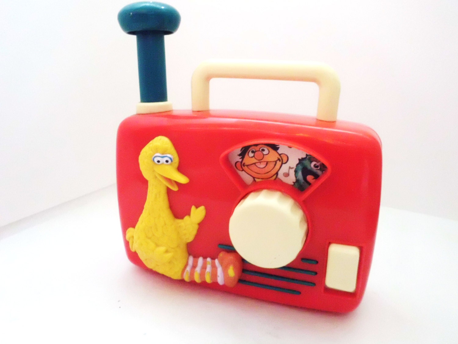 Vintage 1990 Sesame Street Wind-Up Music Box Radio Toy by Jim Henson