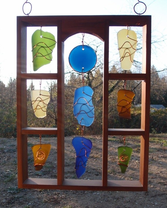 Suncatcher Sun Catcher Stained Glass Sea Glass by CoastChimes