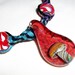 Dark Side of the Rainbow Mushroom Phat Hemp Necklace - Lampwork Glass Mushroom Pendant Hemp Jewelry