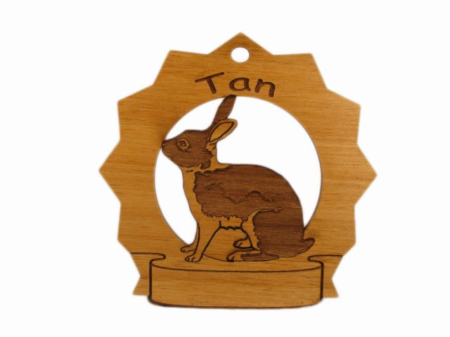 Tan  Rabbit Personalized Wood Ornament - gclasergraphics