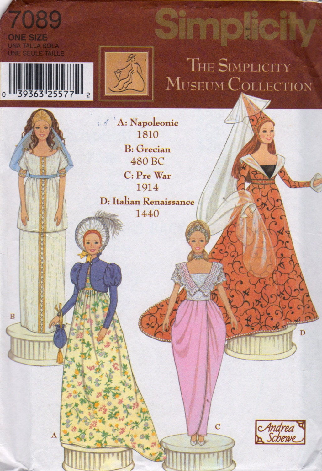 Simplicity 7089 Designer Fashion Doll Clothes Pattern Barbie