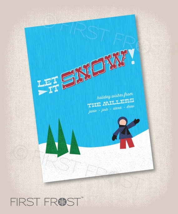 Let It Snow... Printable Christmas Holiday Card Il_570xn