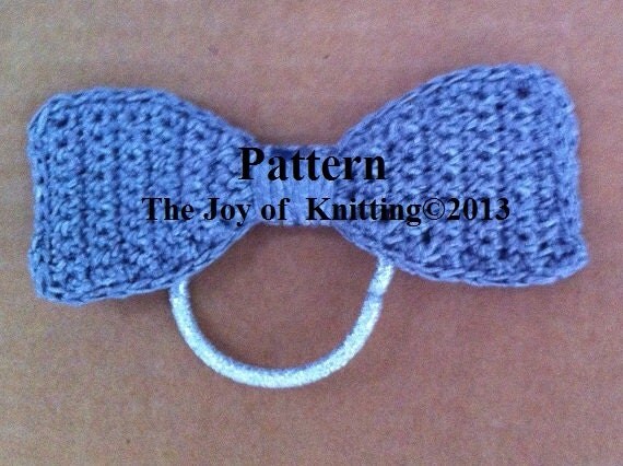 PDF Pattern Crochet Bow Tie or Hair Bow Easy by TheJoyofKnitting