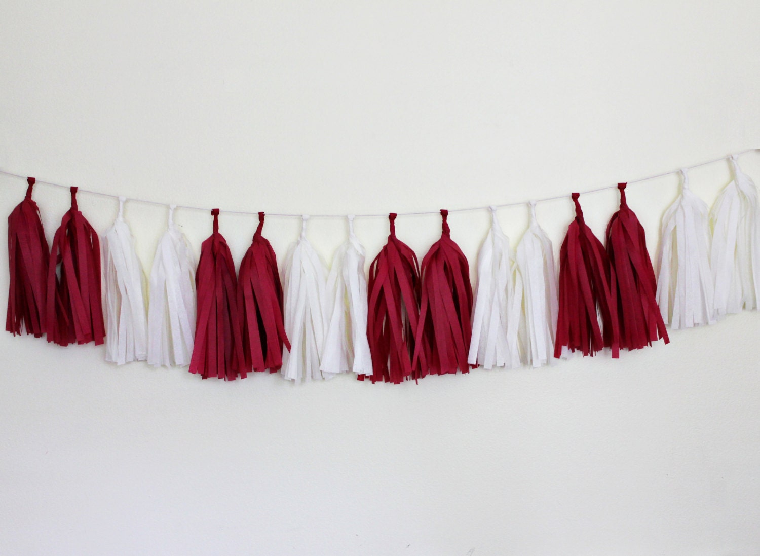 Tissue Tassel Garland Kit - Crimson and White Il_570xn