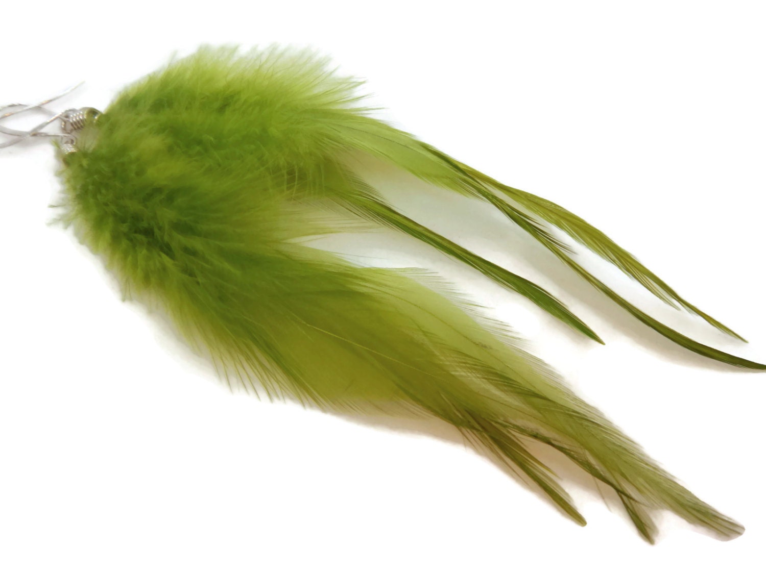 Spring Green Feather Earrings - TheJewelryByAndrea