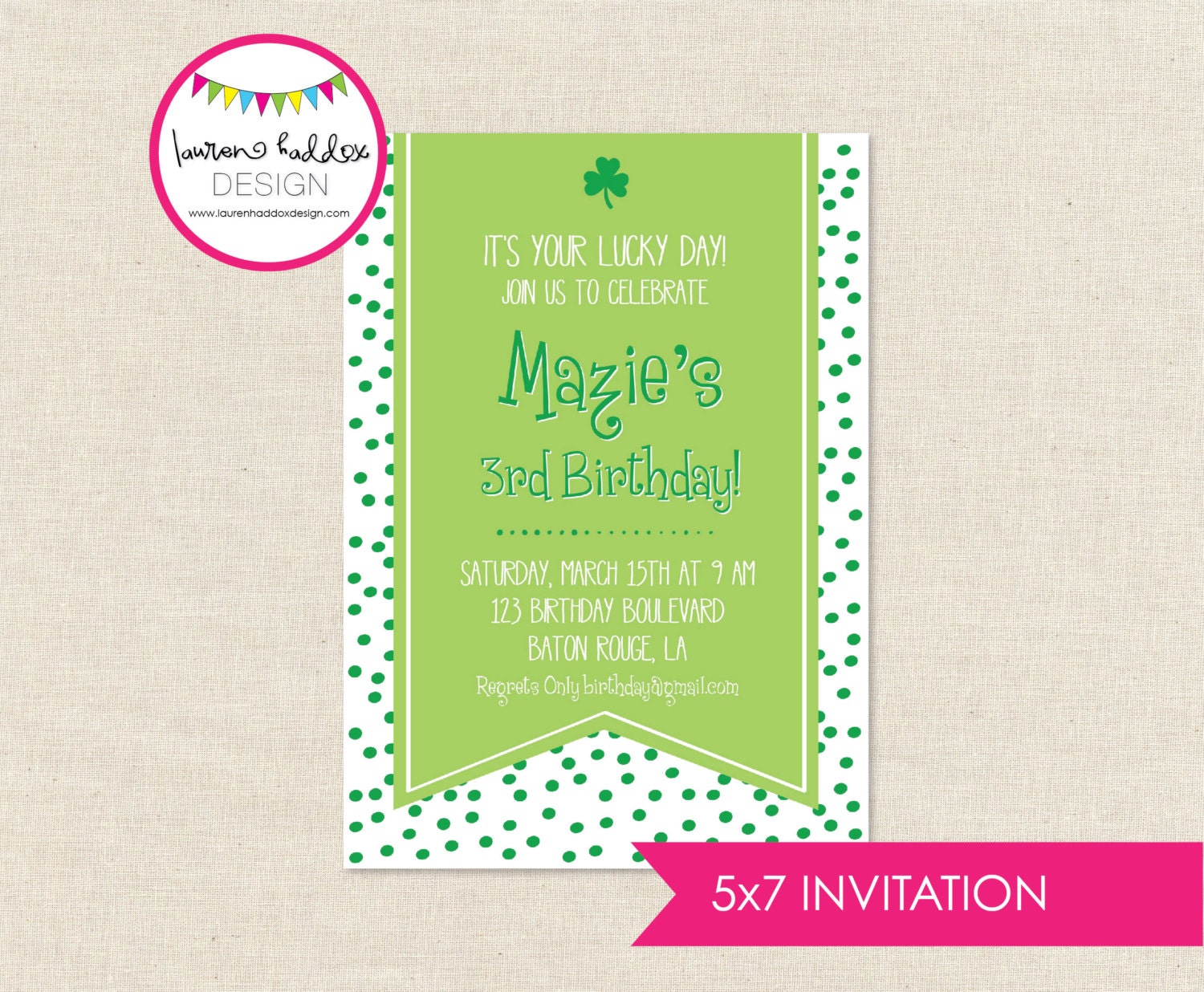 DIY, St Patrick's Day Party or Birthday Invitation Il_570xn