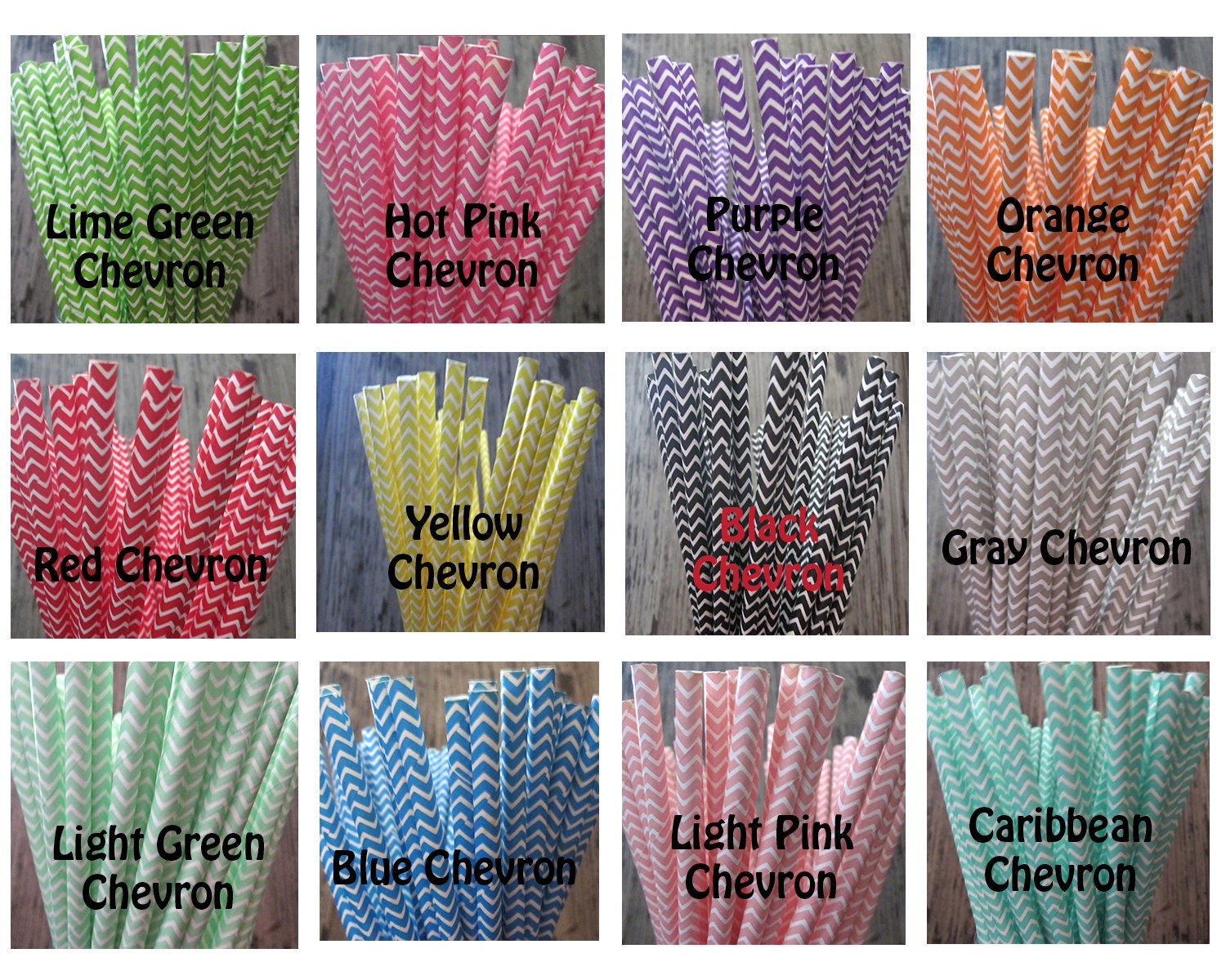 60 Chevron Paper Drinking Straws Il_570xn