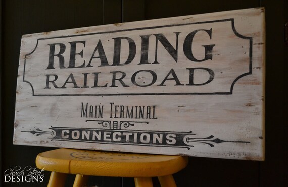 Vintage Hand Painted Railroad Sign by ChurchStDesigns on Etsy