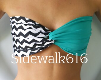 Tribal Bandeau Top Bandeau Bikini Spandex Bandeau By Sidewalk616