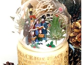 A Christmas Carol Carolers Winter Terrarium Kit Tillandsia Air Plants - Glass Round Globe Ornament ~ Holiday Decor ~ Home Decor ~ Gift Idea - AGiftofNature