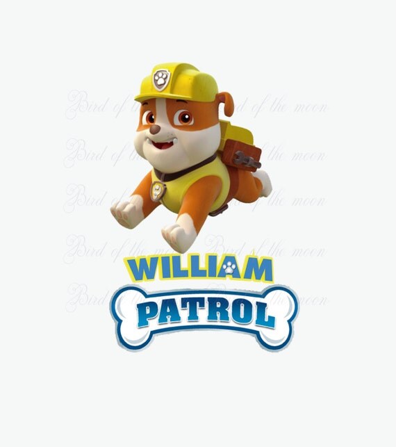 custom Printable DIY PAW PATROL Rubble . Iron on by birdofthemoon