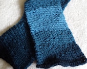 Crocheted Slip Slope Scarf shades of blue - softtotouch