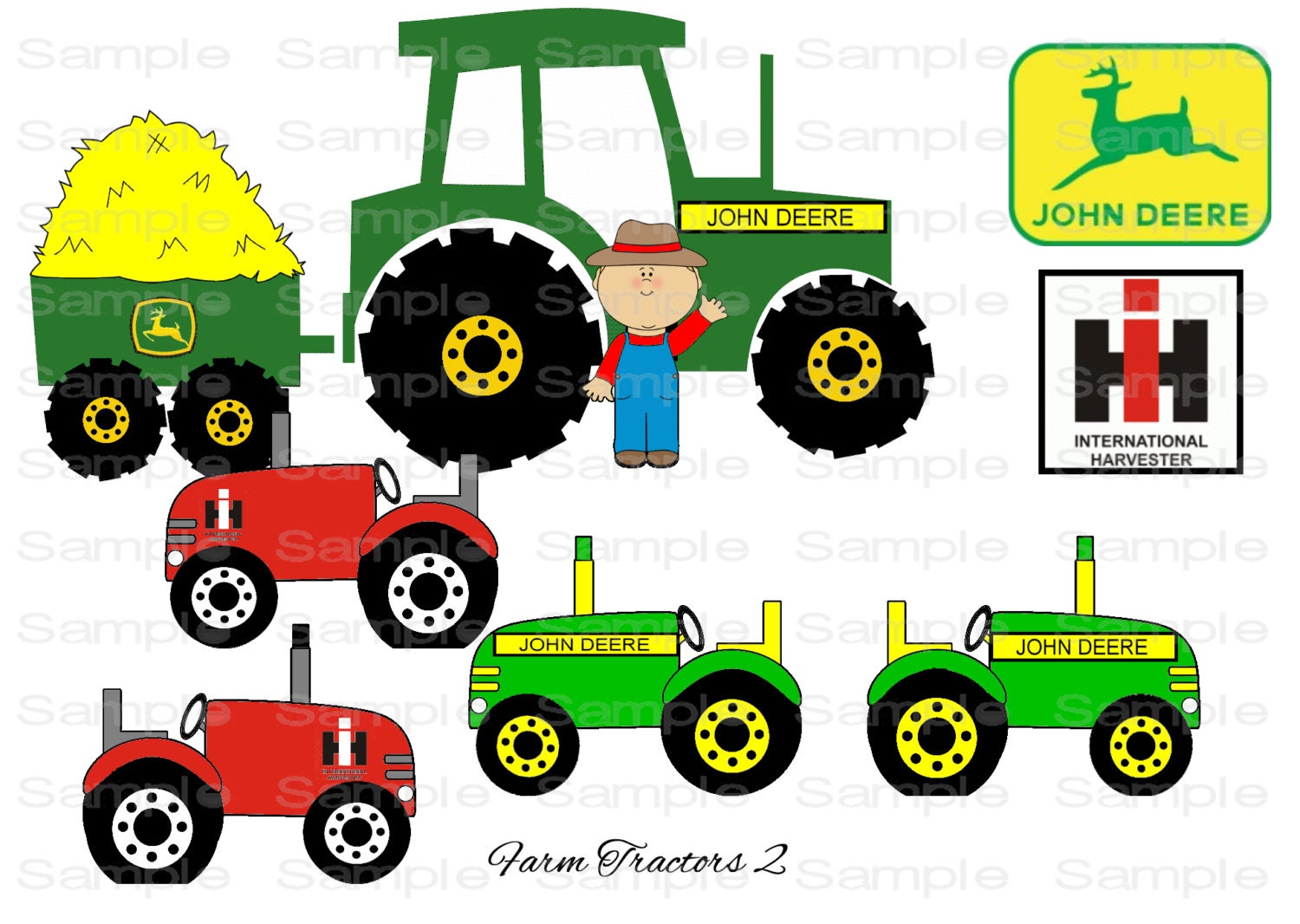 free clip art john deere tractor - photo #17