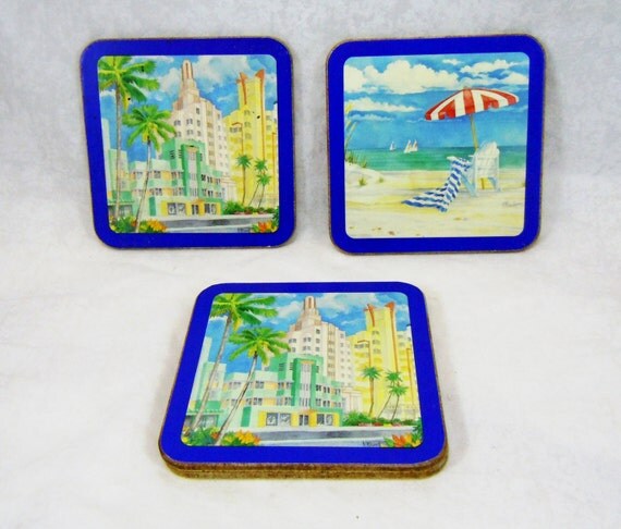 SALE Pimpernel Vintage Coasters 4 With art by RichardsRarityRealm