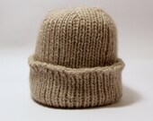 Handmade Chunky Knit Alpaca Beanie Hat (Ecru) - offshoreknits Handmade Chunky Knit Alpaca Beanie Hat (Ecru) - offshoreknits