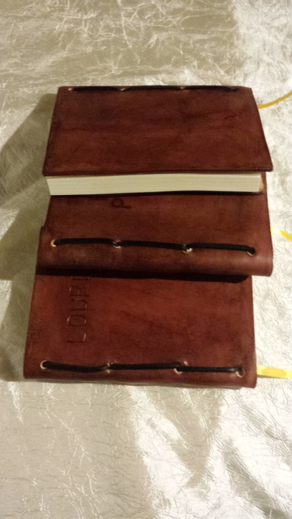 Handmade Leather Bound Journal by JGSewingandLeather on Etsy