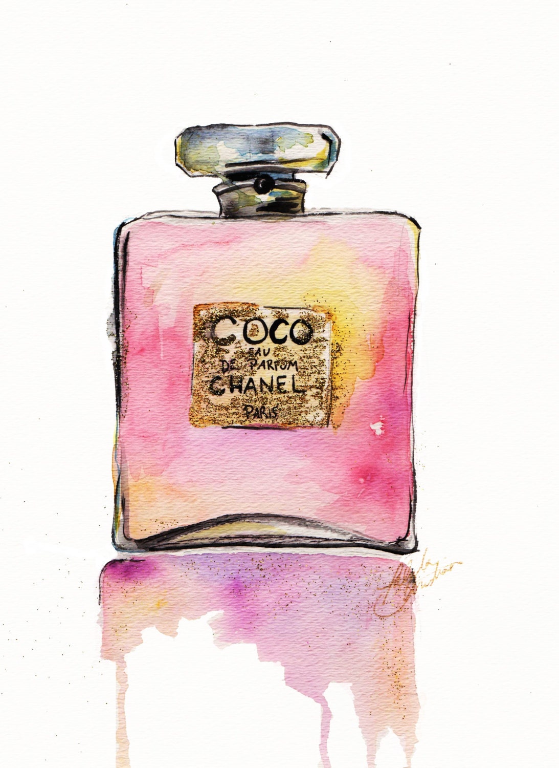 Chanel Perfume Bottle Print of Original by TalulaChristian on Etsy