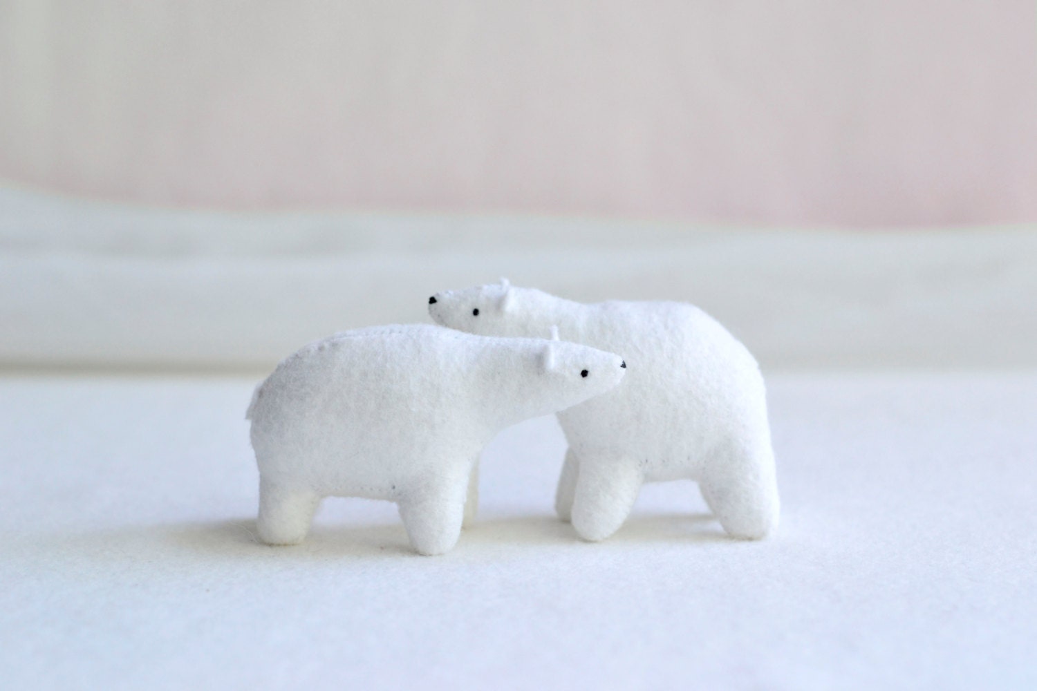 polar bear - felt plush soft sculpture animal - MountRoyalMint